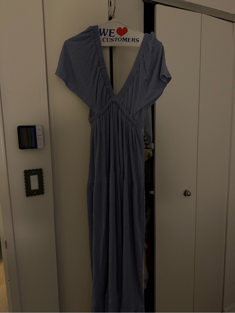 Free People Light Blue V-Neck Maxi Dress